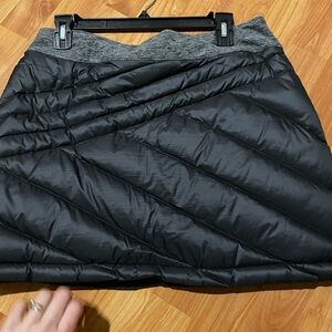 H&M Black and Gray Quilted Mini Skirt